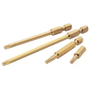 Image of Draper T15 1/4" Hex Draper TX-STAR® Titanium Nitride Coated Insert Bit 75mm Long x 2