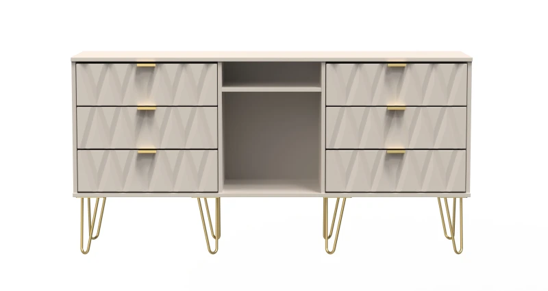 Image of Dallas 6 Drawer Sideboard In Kashmir Matt (Ready Assembled)