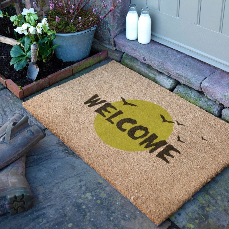 Image of Artsy Mats Halloween Welcome Bats Doormat (90 x 60cm) Brown unisex