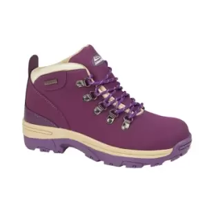 image of Johnscliffe Womens/Ladies Trek Leather Hiking Boots (5 UK) (Purple/Gold)