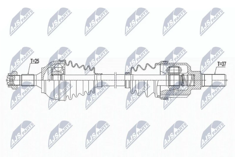 Image of NTY NPW-CT-101 Drive shaft 6-Speed Automatic Transmission, Front Axle Left Drive Shaft (13)