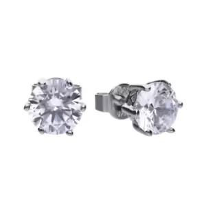 Solitaire Ear Studs Sterling Silver With White1.5Ct Zirconia and Prong Setting