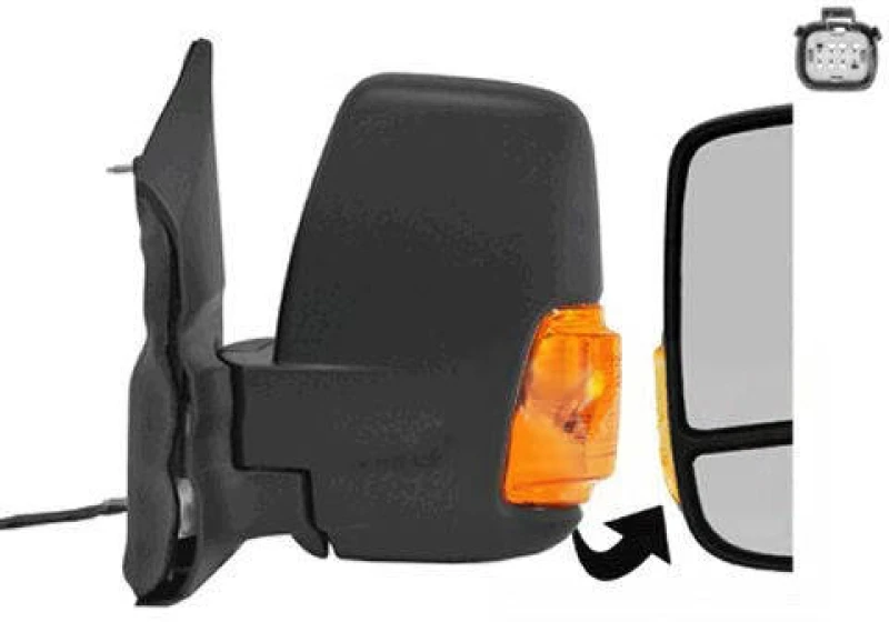 Image of VAN WEZEL 1991803 Wing mirror * HAGUS * Left, black, Short mirror arm Outside Mirror (50)