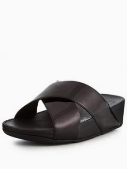 image of FitFlop Lulu Cross Slide Sandal Black Size 6 Women