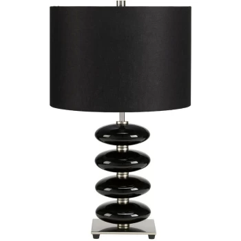 image of Onyx - 1 Light Table Lamp Black, E27 - Elstead