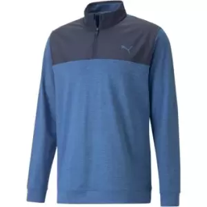 image of Puma Cloudspun quarter Zip Mens - Blue