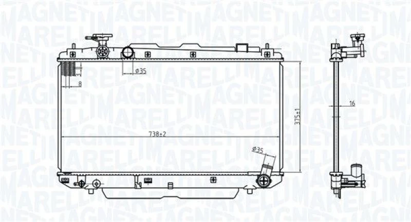 Image of MAGNETI MARELLI Engine radiator MAGNETI MARELLI 350213176500