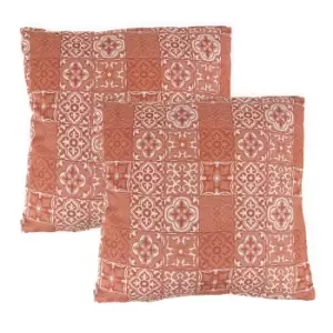 image of Streetwize Outdoor Pair of Scatter Cushions Jacquard Pink