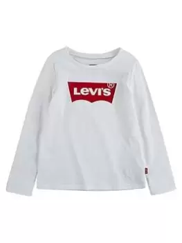 Levis Girls Batwing Long Sleeve T-Shirt - White, Size Age: 14 Years, Women