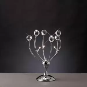 Image of Diyas - Xeena Table Lamp 3 Bulbs polished chrome / crystal
