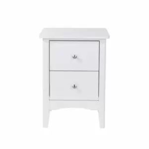 Image of Como White White 2 Drawer Bedside Cabinet White