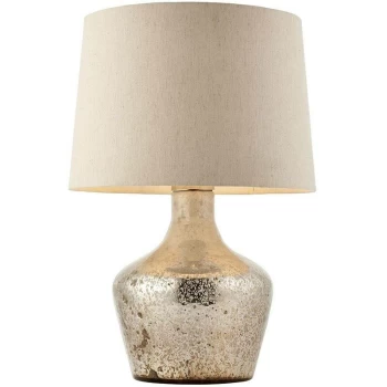 image of Endon Meteora - 1 Light Table Light Vintage White & Hammered Pearl Ombre Foil, E27