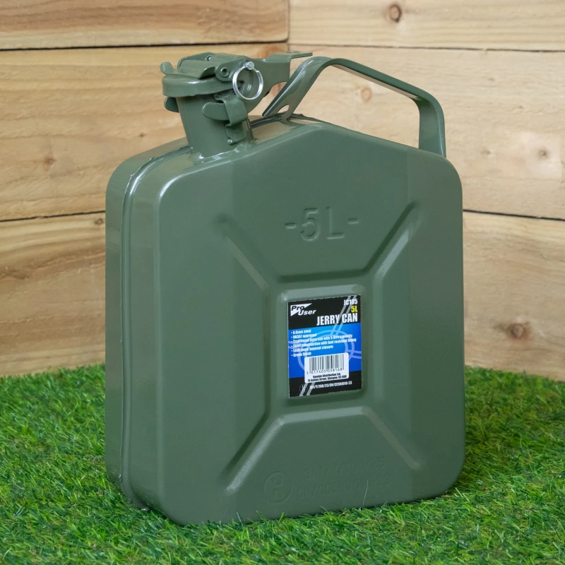 Image of 5 Litre Metal Jerry Can for Fuel with Leak Proof Bayonet Closure