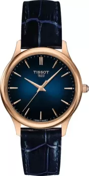 image of Tissot Watch Excellence 18ct Gold Ladies - Blue