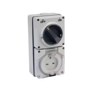 image of 56C313GY Clipsal 13A 250V 2 Pin Switched Socket Outlet - Schneider Electric