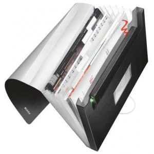 Image of Leitz Style A4 Expanding File with 6 Compartments, Satin Black - Outer