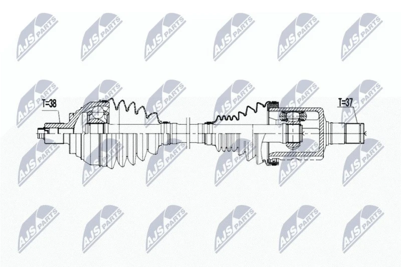Image of NTY NPW-WW-238 Drive shaft Automatic Transmission, Front Axle Left Drive Shaft (13)