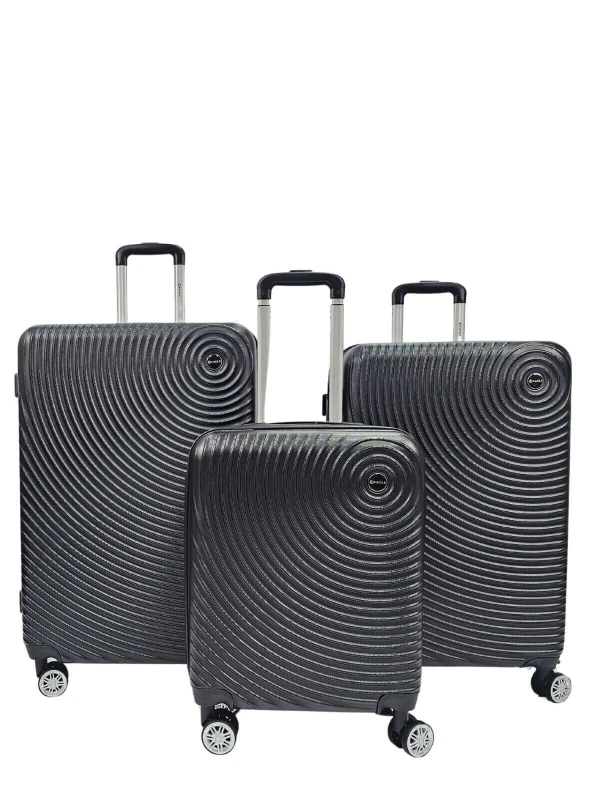 Image of Eagles Hard Shell Suitcase 8 Wheel Luggage Case Travel Bag in Black Size: Medium Black Unisex Medium