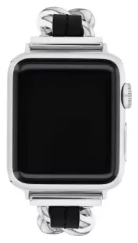 image of Coach 14700187 Apple Strap (38/40/41MM) Black Leather Watch