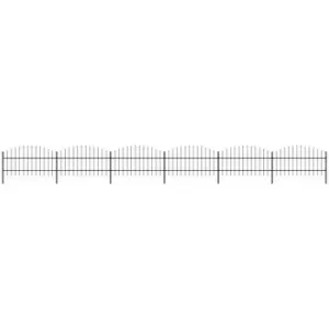 Image of Garden Fence with Spear Top Steel (0.75-1)x10.2 m Black Vidaxl Black