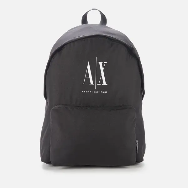 Image of Armani Exchange Mens AX Logo Nylon Backpack - Black