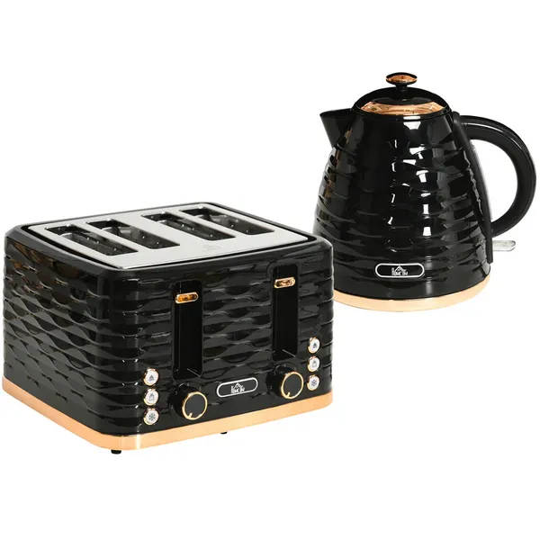 Image of Homcom 800-181V70BK 1.7L Kettle & 4 Slice Toaster Bundle