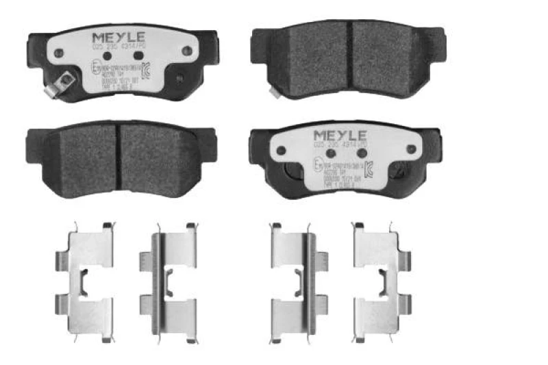 Image of MEYLE 025 235 4314/PD Brake pad set Rear Axle, with acoustic wear warning, with accessories, MEYLE-PD Quality, with anti-squeak plate Brake Pad Set,d