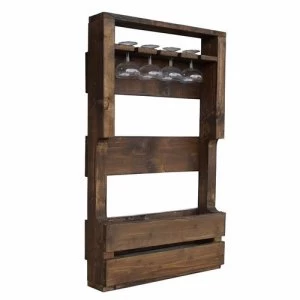 image of Hadley Handmade reclaimed Solid Wood Rustic Wine Rack - Medium Oak