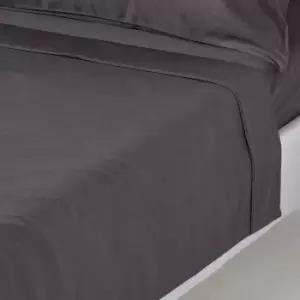 Image of Dark Charcoal Grey Egyptian Cotton Flat Sheet 1000 Thread Count, Single - Dark Charcoal Grey - Dark Charcoal Grey - Homescapes