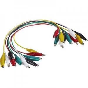 image of VOLTCRAFT KS-280/0.1 Test lead kit [Terminals - Terminals] 0.28 m Black, Red, Yellow, Green, White