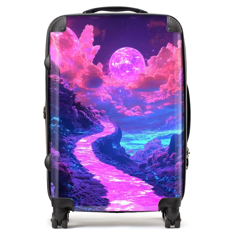 Image of Designer Luggage Elena Sable: 00041 Suitcase in Purple Size: Large Purple Unisex Large