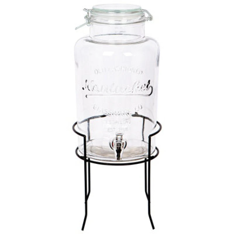 Image of Rink Drink Glass Drinks Dispenser with Tap & Black Stand 6.5L Black unisex