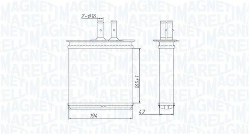 Image of MAGNETI MARELLI Heater matrix MAGNETI MARELLI 350218493000