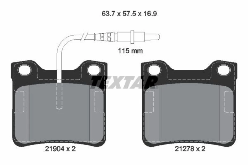 Image of Brake pad set TEXTAR 2190403