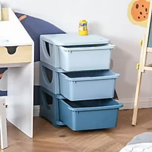 image of Homcom Kids Storage Box Blue 37 x 56.5 cm