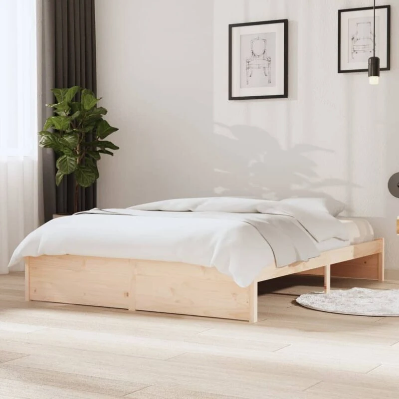 Image of VIDAXL Bed Frame without Mattress Solid Wood 140x200cm Vidaxl 8720286998946