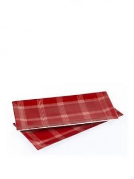 Waterside Set Of 2 Piece Highland Tartan Serving Platters