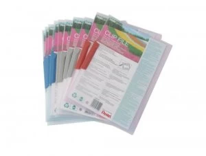 image of Pentel Recycology A4 Clip Files Assorted PK10