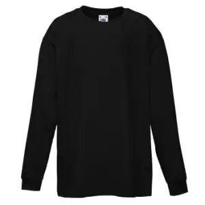 Image of Fruit Of The Loom Childrens/Kids Long Sleeve T-Shirt (Pack of 2) (12-13) (Black)
