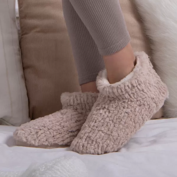 image of totes Faux Fur Short Boot Slippers Oatmeal