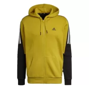 Image of adidas Future Icons 3-Stripes Fleece Full-Zip Hoodie Mens - Green