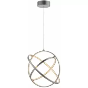 image of Loops - Ceiling Pendant Light Matt Nickel & Clear Crystal 40W LED Bulb Included