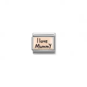 image of Classic Rose Gold I Love Mummy Link Charm 430111/02