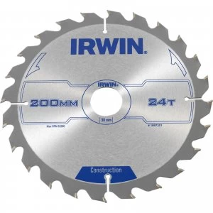 Image of Irwin ATB Construction Circular Saw Blade 200mm 24T 30mm