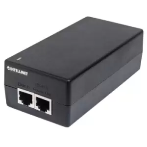 image of Intellinet Gigabit Ultra PoE+ Injector 1 x 60 W Port IEEE 802.3bt and IEEE 802.3at/af Compliant Plastic Housing (UK 3-pin plug)