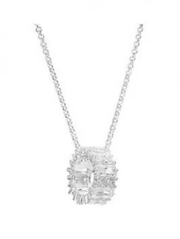 image of Simply Silver Sterling Silver Cubic Zirconia Emerald Cut Open Necklace