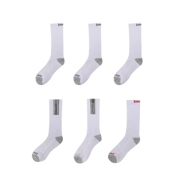 Image of Everlast 6pk Crew Sock Mens Crew Socks Mens 6-12 White 41373301060