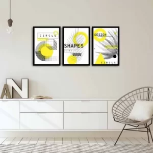 Image of 3PSCT-05 Multicolor Decorative Framed MDF Painting (3 Pieces)