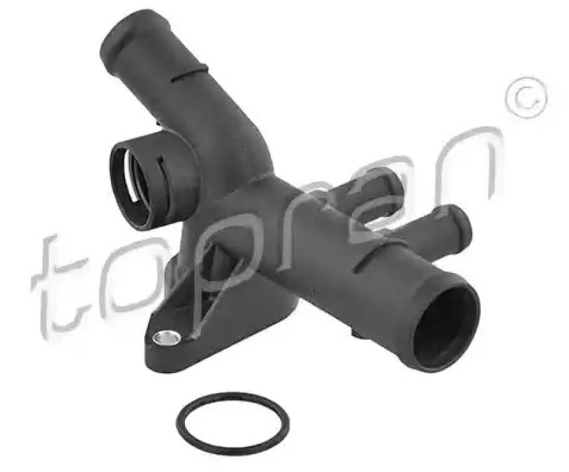Image of TOPRAN 113 855 Coolant Flange Cylinder Head, GRP (Glass fibre Reinforced Plastic), with gasket/seal GRP (Glass fibre Reinforced Plastic) Coolant Flang