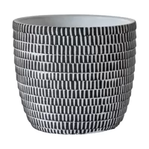 image of 17cm Black and White Abstract Pot